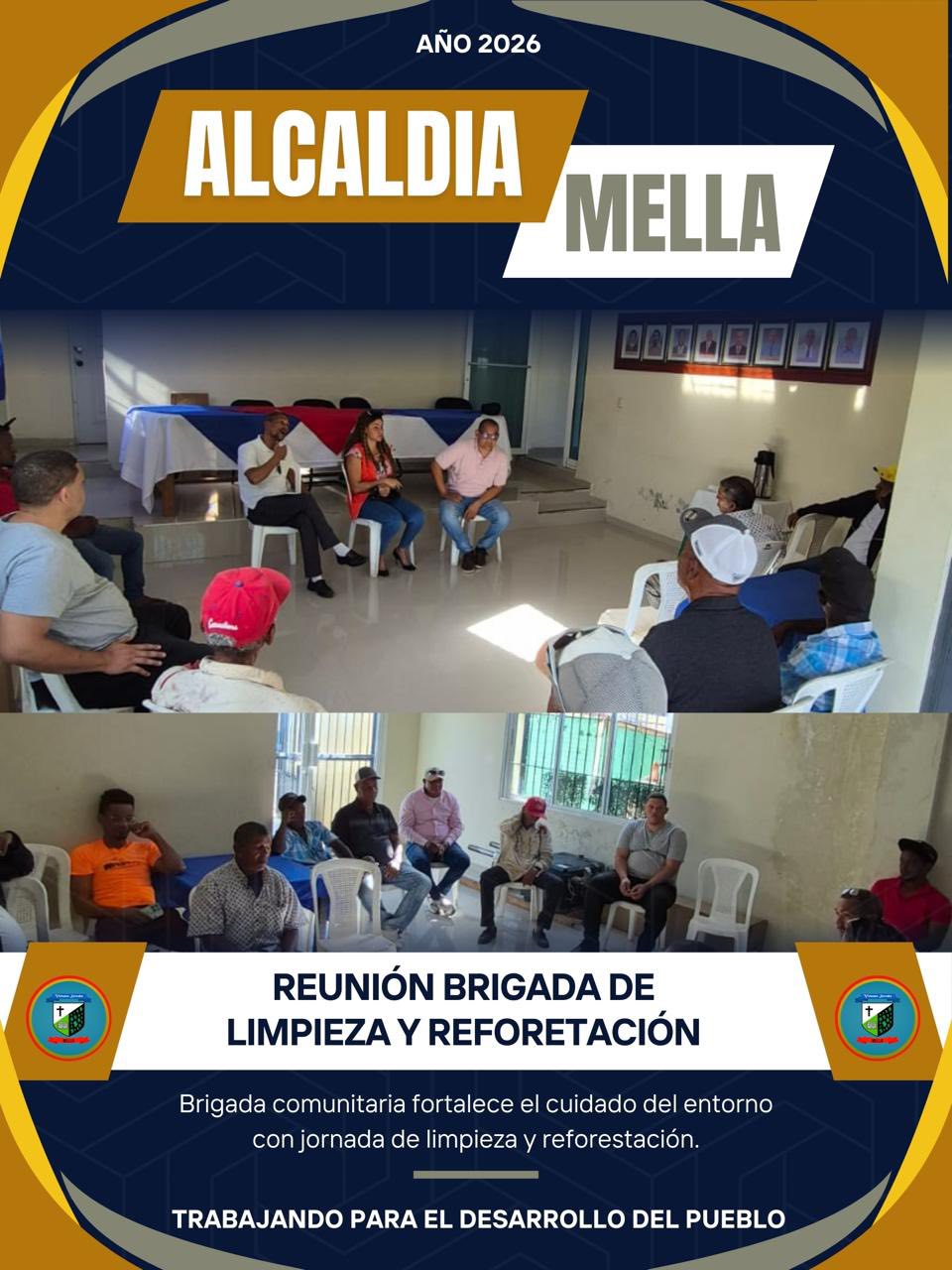 Alcaldía de Mella define plan de trabajo para fortalecer la limpieza y la reforestación del municipio.